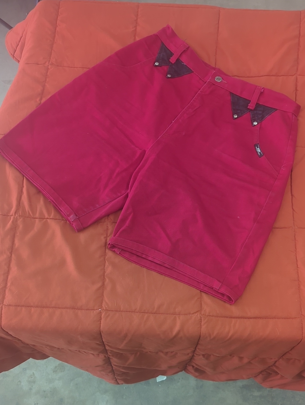 Women's Fuchsia Jean Shorts with Contrast Trim